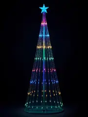 Multi Colour Digital LED String Fairy Light Conical Outdoor Christmas Tree - 1.9m