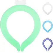 Neck Cooling Tubes for Neck and Face, Wearable Body Cooling Products for Summer Heat, Reusable Ice Ring Neck Cooler, Hands Free Cool Wraps for Hot Weather Outdoor, Freeze Below 80°F(Green)