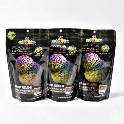 3x100g Okiko Black Pearl Maximum Red Head Fast Color Enhancer Formula Fish Food
