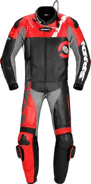 Spidi DP-Progressive Tour, leather suit 2pcs. , color: Black/Red/Grey/White , size: 56