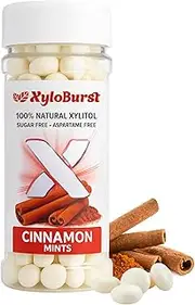 Focus Nutrition, XyloBurst Sugar-Free Xylitol Mint Candy Jar, Cinnamon Mints, 200 Pieces