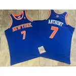 男式全新原創籃球球衣尼克斯隊 #7 CARMELO ANTHONY JERSEY 藍色