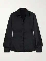 [HELMUT LANG] HELMUT LANG - Cutout Silk-blend Shirt - Black - x small x small Black