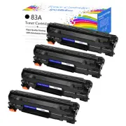 4x Black 83A CF283A Toner Cartridge For HP LaserJet Pro M127fn M127fw M125nw MFP