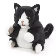 NEW Folkmanis 3179 Tuxedo Kitten Cat Hand Puppet