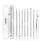 [Upgraded] 8PCS Blackhead Remover, Pimple Tool Kit, Acne Tools, Comedone Extractor, Blemish Whitehead Removal, Professional Curved Tweezers Kits, Premium Stainless Steel
