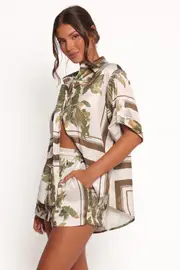 [PUP94] Lara Shirt - Olive Print L olive