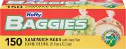 Baggies Sandwich Twist Tie Food Storage Bags 150 Ct - Durable & Convenient