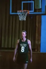 Larry Bird Boston Celtics stands during practice in 1986 in Boston- Old Photo 1