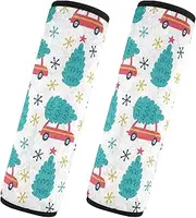 Car Seat Belt Pads Covers 2 Piecing Soft Car Safety Seat Belt Strap Shoulder Pad Backpack Shoulder Strap Pad Cover Car Accessories for Women Men Kids S Retro Car and Christmas Decoration