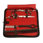 Barber Kit (Hair Cutting and Thinning Scissor and Razor and Comb), 7", Polished