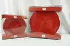 Tracy Porter JOLLY OL' SNOWY SIMPLY RED Set of 8 Salad and Dinner Plates NEW