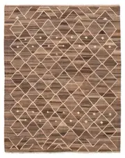 Vintage Hand Woven Carpet 6'1" x 7'9" Traditional Wool Kilim Rug
