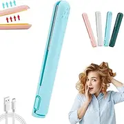 Cozy Home Curling Iron,Cozy Home Mini Dual Purpose Curling Iron,Cozy home Mini Hair Curler,2 in 1 Portable Curling Wand and Flat Iron for Short and All Hair Types (Blue)