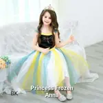 BAJUKIDDIE PRINCESS FROZEN ANNA 連衣裙新款兒童服裝公主 ELSA 新款