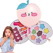 Quzente Kids Play Makeup,Princess Toys Real Cosmetic Set - Kids Cosmetics Sets for Girls, Peach Box Play Make Up Birthday Holiday Parties Supplies for Kids Girls