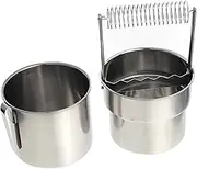 JEWEDECO Stainless Steel Paint Brush Washer Durable Art Supplies Painting Tool Bucket for Easy Cleanup of Watercolor and Gouache Paints Convenient Storage Reusable Design