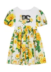 Dolce & Gabbana Kids Logo Floral-print Cotton Dress (2-6 Years) - White - 02YR (2 Years) 02YR (2 years)