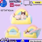 Dog Cat Pet Calming Bed Rainbow Pet Sofa Style Soft Nest Comfy Sleeping Large
