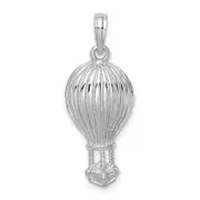 14k White Gold Polished Hot Air Ballon Charm