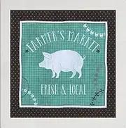Frame Company Watson Range Little Red Farm II with Teal by Veronique Charron, Frame - 10 x 10 Inches, White