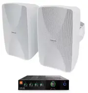JBL CSMA 180 Commercial 70v Amplifier+(2) White Speakers For Restaurant/Bar/Cafe