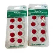 2 packs Hook & Loop Red 1/2" Dots Medium Stress Fastener Sewing Beachwood Vntg