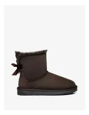 [EVERAU] Mini Back Bow Boots in Chocolate
