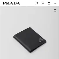 在飛比找蝦皮購物優惠-PRADA Saffiano黑色皮革短夾