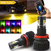 9006 HB4 RGB Multi Color Phone Control Remote Wireless LED DRL Fog Light Bulbs (for: Nissan)