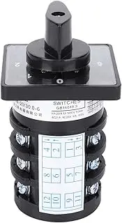 500V 20A 7-Position Changeover Switch, Switch,12 Terminals Locking Type 0-1-2-3-4-5-6 Cam Changeover Control Switch,Strong Structure, High Strength