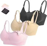 [Srizgo] Women's Nursing Bra Pack of 2/5 Pregnancy Nursing Bra Extensions Without Underwire Seamless Day and Night Nursing Bra (Packaging/Multi-Way)