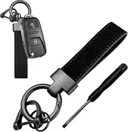 Yourkar Leather Car Keychain, Faux Velvet Leather Key Fob with D-Ring, Anti-Lost Soft Leather Key Chain, Car Accessories
