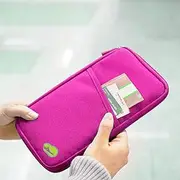 [Generic] Fatihi Korean Travel Passport Bag Multi-Function Storage Bag Big Air Ticket Bag Document Bag Hand Bag Card Case Protective Case Rosered Red