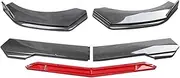 Car Front Bumper Lip Compatible for Camaro 2010-2023 Lower Chin Diffuser Spoiler Splitter Body Kit Bumper Lip Protection Guard Black(Carbon Fiber Red)