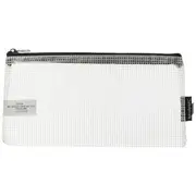 Studymate Single Zip Mesh Pencil Case 228 x 118mm White