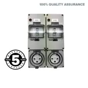 2x 32A AMP 3 Pin RCD Safety Switch Outlet IP66 Waterproof Outdoor Socket