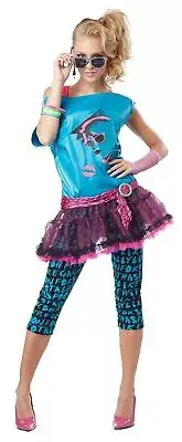 Valley Girl 80's Retro Rock Pop Star Diva Fancy Dress Halloween Adult Costume