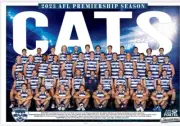 LAMINATED BIG 420mm GEELONG CATS TEAM POSTER, AFL FOOTBALL