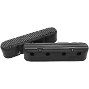 Aeroflow Performance GM LS 2 Piece Retro Finned Valve Cover Set Black Finish AF7
