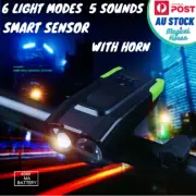Induction Bicycle Front Light Set Smart Headlight With Horn LED Bike Flashlight