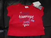 Baby girls Pumpkin Patch red top printed tee Size 000 NWT