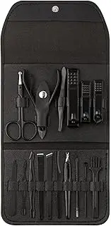 Nail Clipper Set, Fingernail Clippers,Manicure Set Toenail Clippers,1 Carbon Steel Professional Pedicure Kit with Leather Travel Case for Women Men