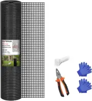 Hardware Cloth 48 X 50 Ft 1/2 Inch Mesh 18 Ga Black PVC Coated Chicken Wire Mesh