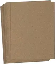 Hamilco Brown Colored Kraft Cardstock Paper - 8 1/2 x 11 Heavy Weight 80 lb Cover Card Stock - Scrapbook Craft Stationery Papers for Printer - 50 Pack
