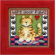 Springtime Kitty Paws Beaded Cross Stitch Kit - MH143104: Buttons, Beads & Joyfu