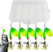 Spinnerbait Fishing Lures, Sequin Bait Kit, Feathered Hook Bait, Feathered Hook Design, Variety of Lures 13cm/8.12inches for for Bass, Trout, and Walleye