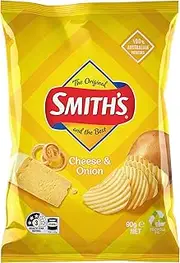 Smith's Crinkle Cut Potato Chips Snack Pack Cheese & Onion 90g