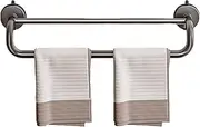 Suction Cup Bath Towel Bar, Apartment Towel Holder Bar | Double Rod Towel Bar - Wall Mounted Punch Proof 13.7" Long Bath Cloth Hanger Aluminum for Hotel