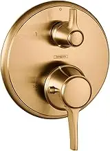 hansgrohe Ecostat Classic -Handle -inch Wide Thermostatic Shower Valve Trim in Brushed Bronze, 15752141